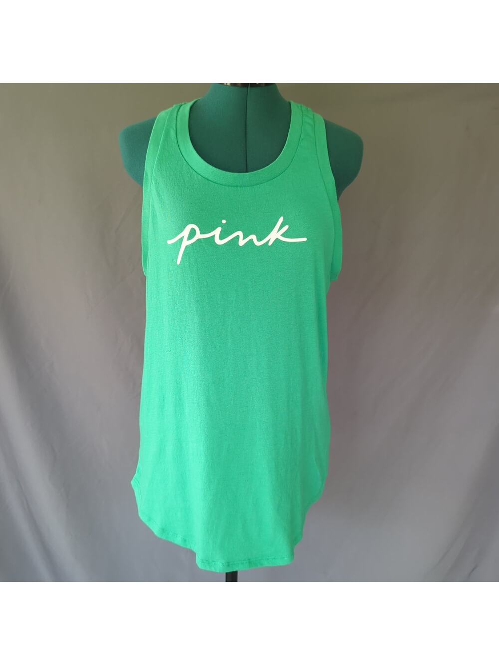 Victoria's Secret PINK Open Back Tank Top Neon Green Small